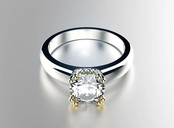 Anello in oro con diamante. Sfondo gioielli — Foto Stock