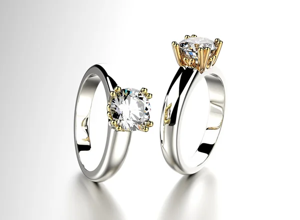 Anello in oro con diamante. Sfondo gioielli — Foto Stock
