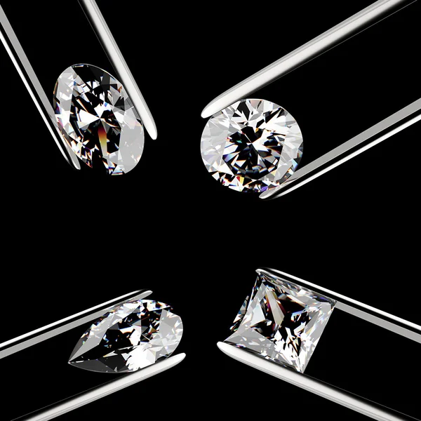 Diamant in der Pinzette — Stockfoto