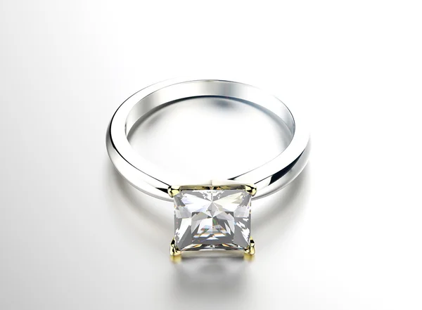 Zlatý prsten s diamantem. Pozadí šperky Stock Snímky