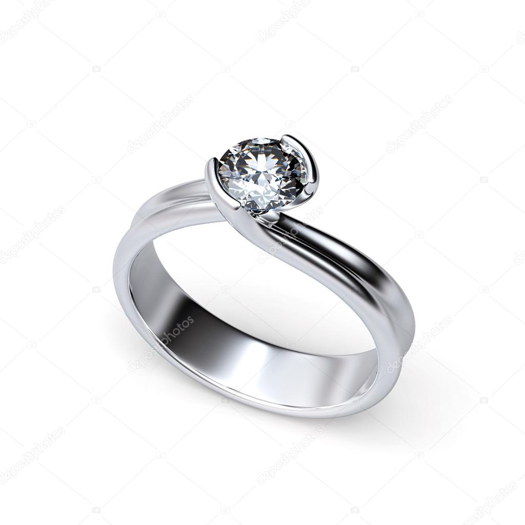 silver Ring with Diamond.