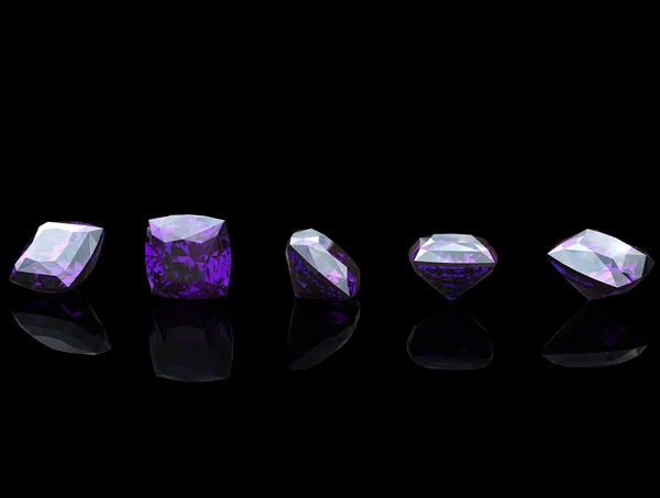 Diamanten Amethyst Edelsteine Hintergrund — Stockfoto