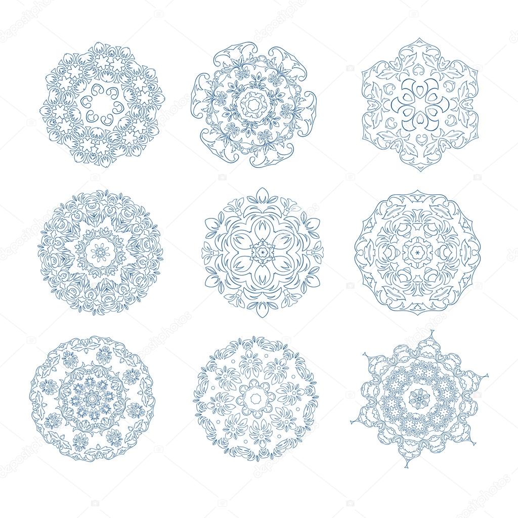 Set of circular ornament