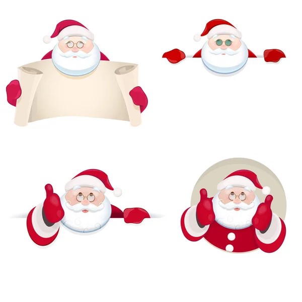 Conjunto de engraçado santa claus —  Vetores de Stock