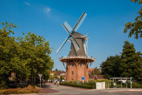 Antiguo Molino Viento Centro Ciudad Papenburg Emsland Baja Sajonia Alemania — Foto de Stock