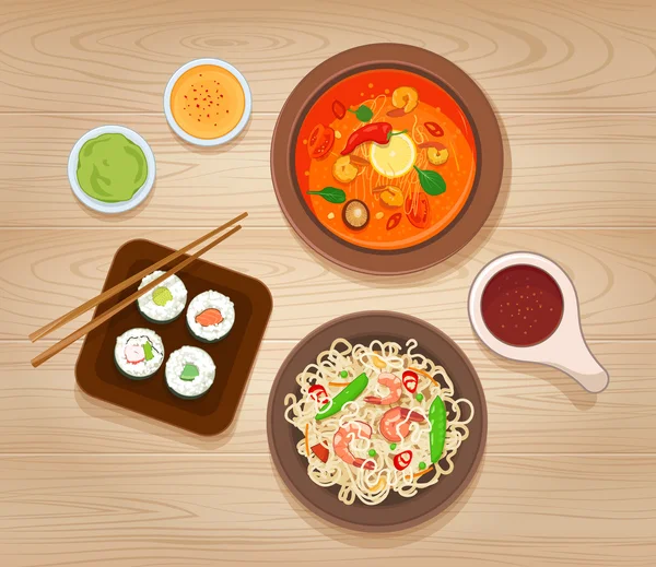 Asian Food — Stock Vector