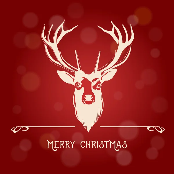Joyeux message de Noël avec des cerfs — Image vectorielle