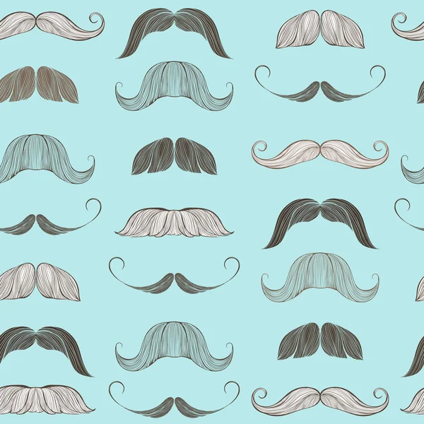 Mustache Seamless Pattern — Stock Vector