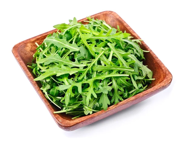Salada de Arugula em prato — Fotografia de Stock