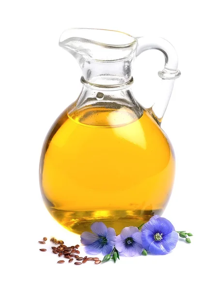 Flax oil isolated — Stock Photo, Image