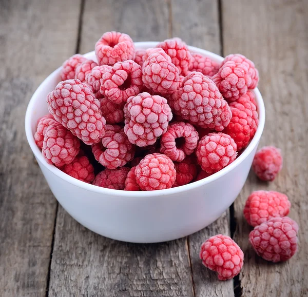 Frozen raspberries close up — Stock Photo, Image