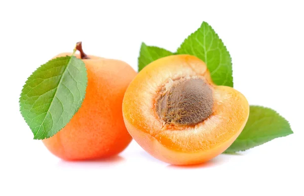 Sweet apricots with leafs — Stock Photo, Image