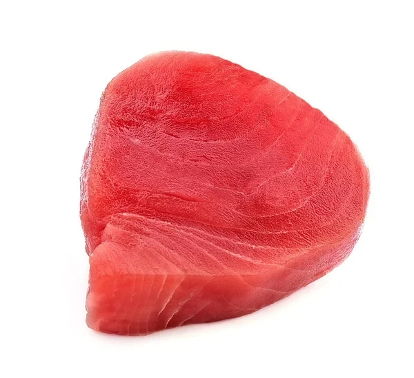 Ikan Tuna Mentah Diisolasi Dengan Latar Belakang Putih — Stok Foto