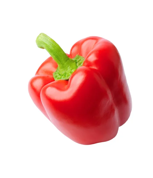 Single Sweet Red Pepper Isolated White Backgrounds Bulgarian Pepper — Stock Photo, Image