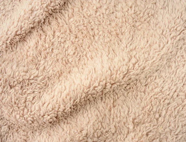Background Artificul Fur Beige Color Closeup — Stock Photo, Image