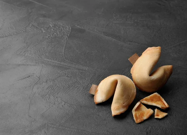 Chinese Fortune Cookies Concrete Tables Top View — Stock Photo, Image