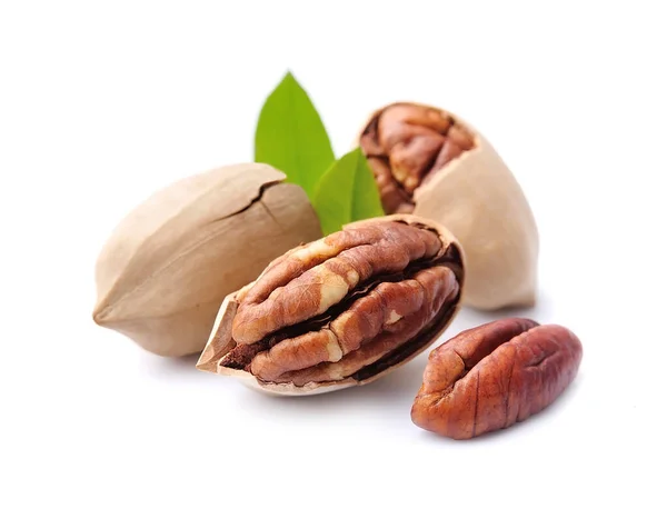 Peanuts Nuts Leaves White Backgrounds — Foto Stock