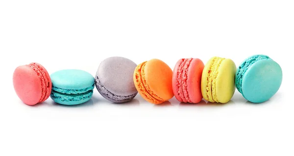 French Macaroons Cake Isolated White Backgrounds Almonds Cookies — Stock Photo, Image