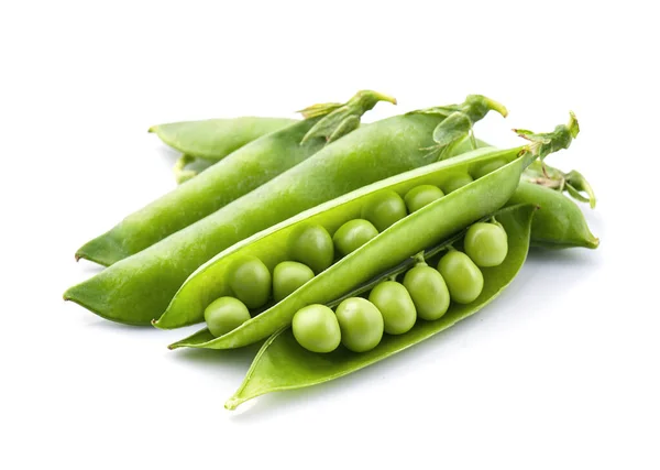 Fresh Green Peas White Backgrounds — Stock Photo, Image