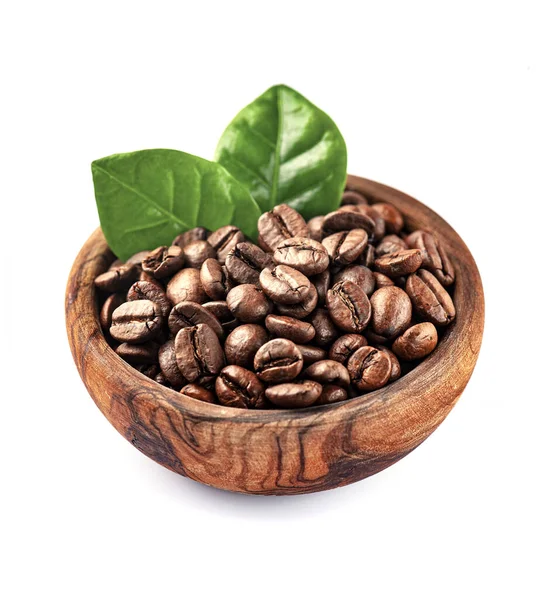 Coffee Bean Leaves Plate White Backgrounds — Foto Stock