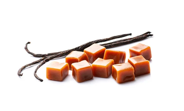 Caramel Candy Vanilla Stick White Backgrounds — Stock Photo, Image