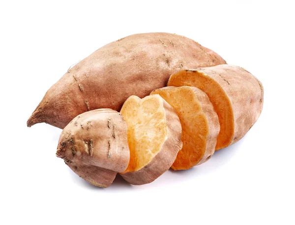 Sweet Potato White Backgrounds Batat — Stock Photo, Image
