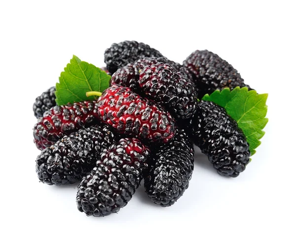 Mulberry with leafs — Stock Photo, Image