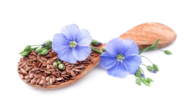 Semi di lino con fiori — Foto Stock
