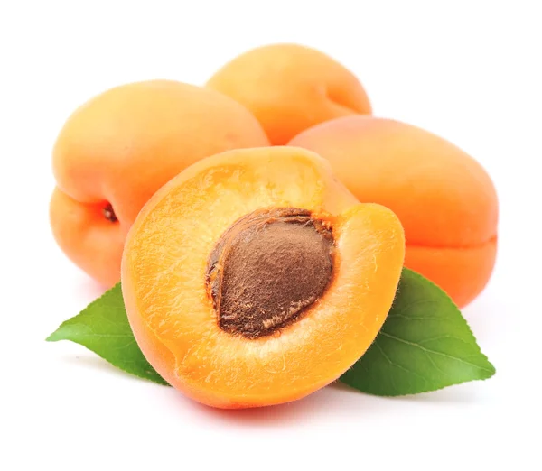 Sweet apricots fruits with leaves — Stock Photo, Image