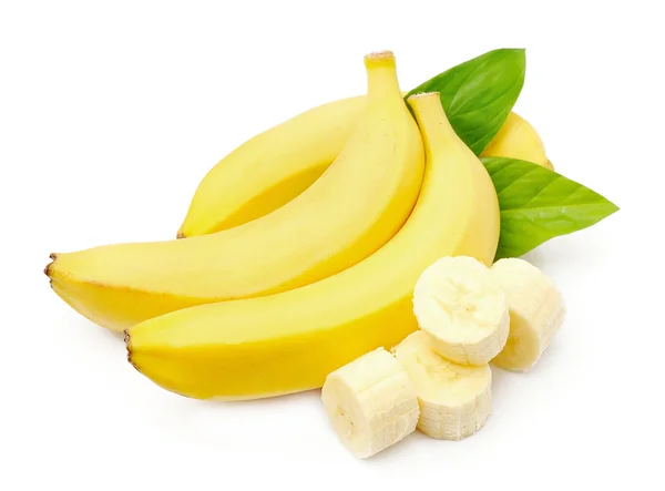 Bananas doces em branco — Fotografia de Stock