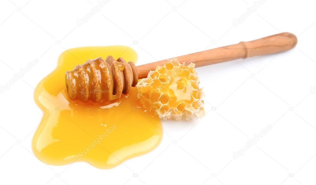 Honey dipper with honeycomb