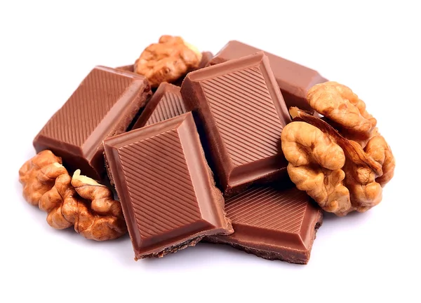 Chocolate with walnuts — Stock Photo, Image