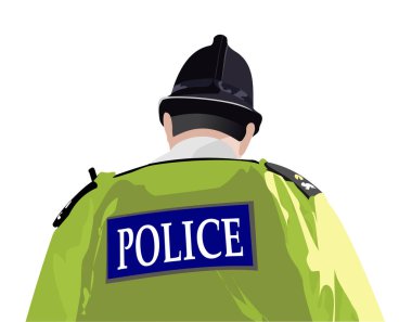 Back of London Policeman. Vector 3d illustration clipart