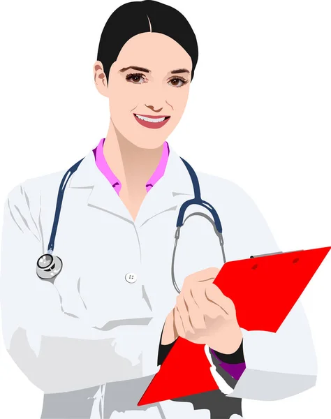 Médecin Avec Une Blouse Médecin Illustration Vectorielle — Image vectorielle