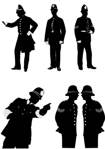 Conjunto Polícias Londres Ilustração Vetor — Vetor de Stock