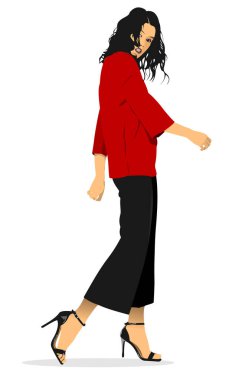 Moda kadını. Vektör 3d illüstrasyon