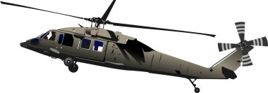 Hava kuvvetleri. Savaş helikopteri. Vektör 3d illüstrasyon