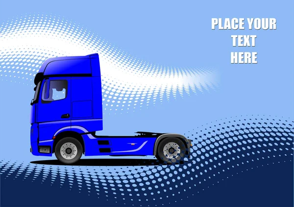 Vector Illustratie Van Blauwe Truck Vrachtwagen — Stockvector