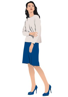 Moda kadını. Vektör 3d illüstrasyon