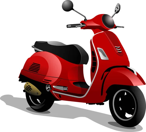 Rode Stadsscooter Vector Illustratie — Stockvector