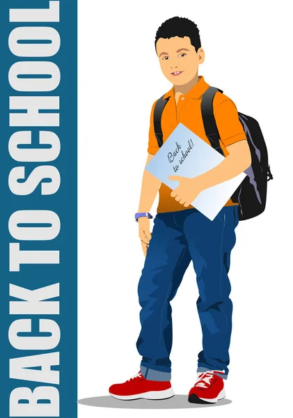 Schoolboy Image Vector Illustration — Stock Vector