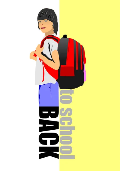 Schoolboy Image Vector Illustration — Stock Vector