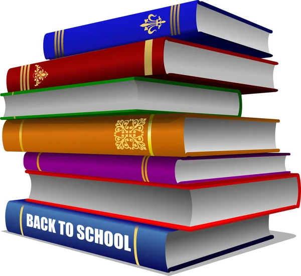 Back School Stack Books Vector Illustration — Stock Vector