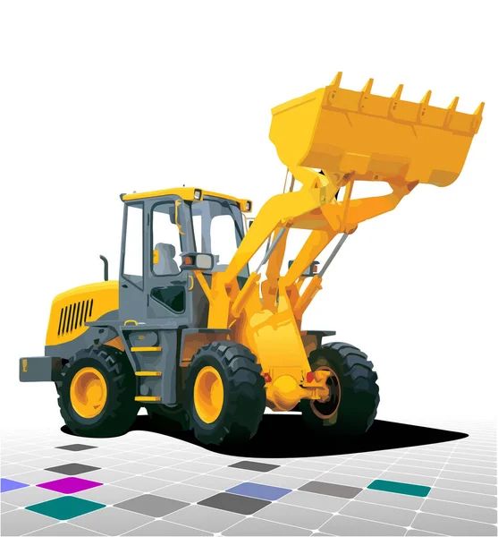 Construction Digger Vector Color Illustration — Stock Vector