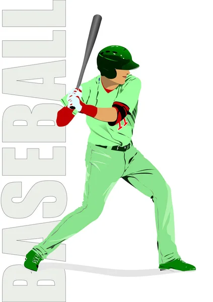 Cartel Del Jugador Béisbol Ilustración Vectorial Para Diseñadores — Vector de stock