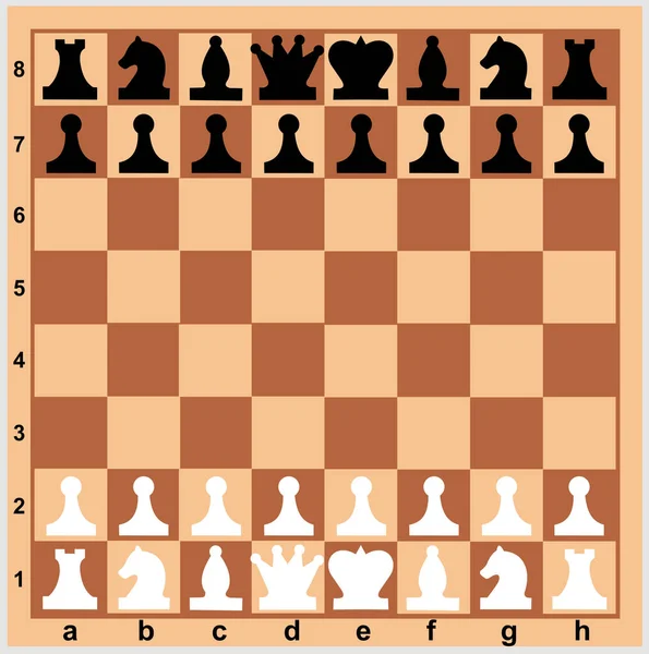 Шахматные Фигуры Шахматная Доска Векторная Цветная Иллюстрация — стоковый вектор