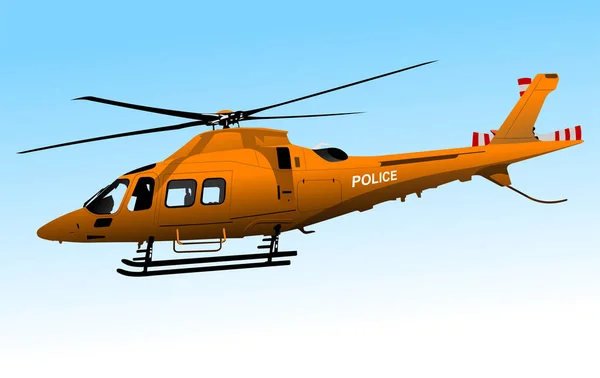 Helicóptero Polícia Ilustração Vetorial — Vetor de Stock