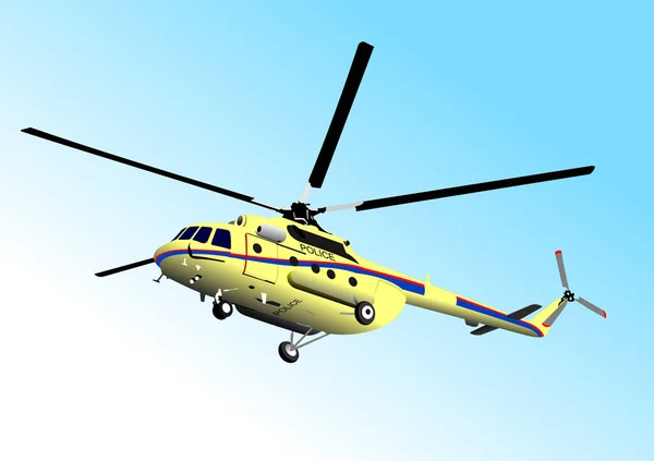 Helicóptero Polícia Ilustração Vetorial — Vetor de Stock