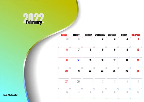 Kalendář 2022 Lze Použít Jako Organizátor — Stockový vektor