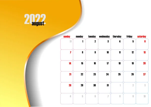 Ημερολόγιο 2022 Μπορεί Χρησιμοποιηθεί Διοργανωτής — Διανυσματικό Αρχείο